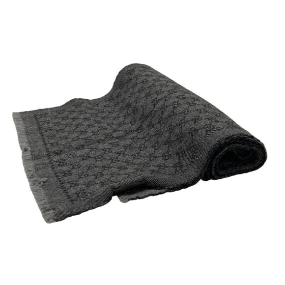 Auth GUCCI Gray Wool Scarf - Picture 1 of 7